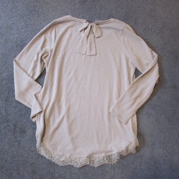 NWT LC Lauren Conrad XL Gray Lace Trim Party Animal Woodland Creatures Top - Picture 2 of 2